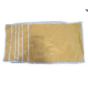 Set‎ Of 6 Pottery Barn Yellow White Trim Place Mats Cotton Cottage Discontinued